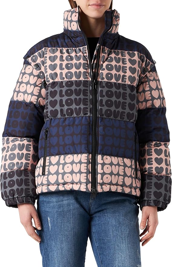 Love Moschino Chic Multicolor Logo-Print Women's Jacket