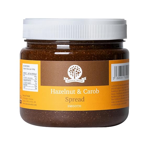 Nutural World - Smooth Hazelnut and Carob spread 35 Oz (1kg) Award Winning product