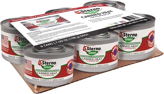 Sterno Canned Heat, Gel Chafing Fuel 6 Cans(7 OZ Each)