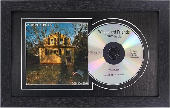 GMFrames CD Display Frame with Real Glass, Wall Mount & Tabletop Display for CD Album & Booklet, Black Mat Music Memorabilia Gift