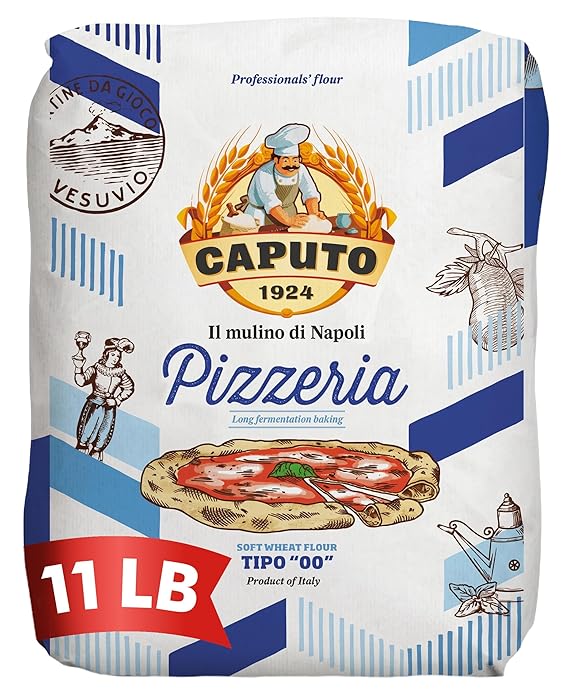 Antimo Caputo Pizzeria Flour Blue, 11 Pound (5Kg) Bag - Italian 00 Flour - Soft Wheat for Pizza Dough - Makes that Perfectly Elastic, Chewy, Crispy Bubble Neapolitan Pizza