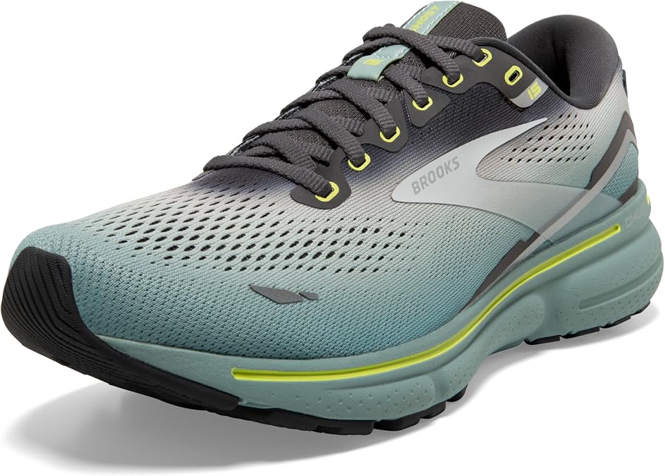 Brooks Men's Ghost 15 Neutral Running Shoe, Alloy/Oyster/Black