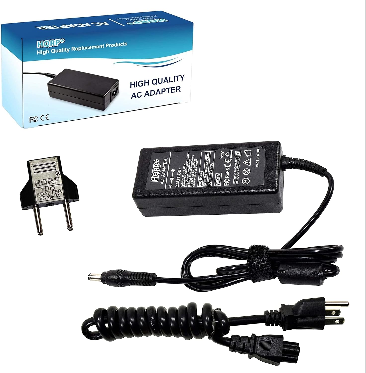 HQRP AC Adapter Compatible with Logitech Drive-FX, Driving Force, Driving Force EX, Speed Force Game Steering Wheel Racing Power Supply Cord Adaptor 190211-0030 190211-0020  Euro Plug Adapter