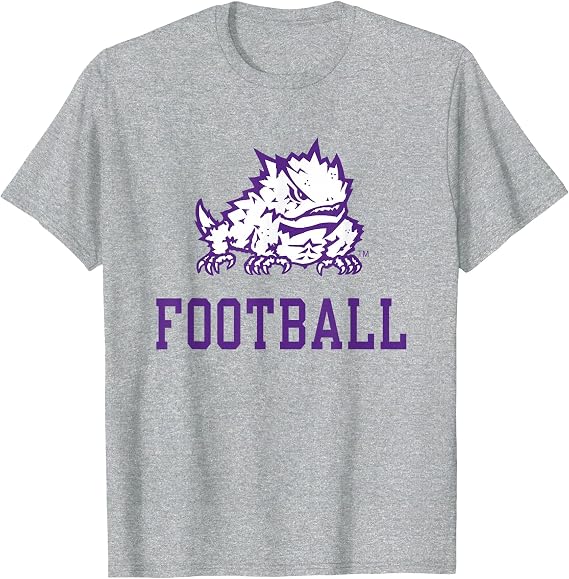 TCU Horned Frogs Football Icon Gray Officially Licensed T-Shirt