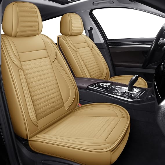 LINGVIDO Front Car Seat Covers, Faux Nappa Leather for Sedan SUV, 2 Seats