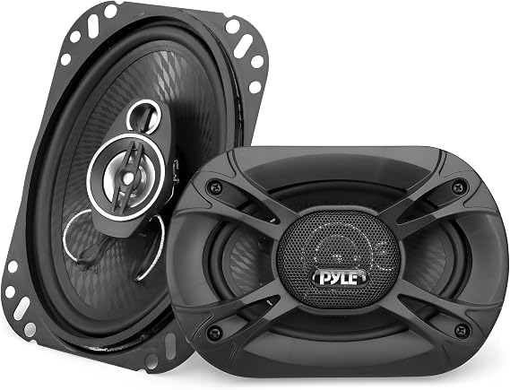 Pyle 3-Way Universal Car Stereo Speakers - 300W 4" x 6" Triaxial Loud Pro Audio Car Speaker Universal OEM Quick Replacement Component Speaker Vehicle Door/Side Panel Mount Compatible PL4163BK (Pair)