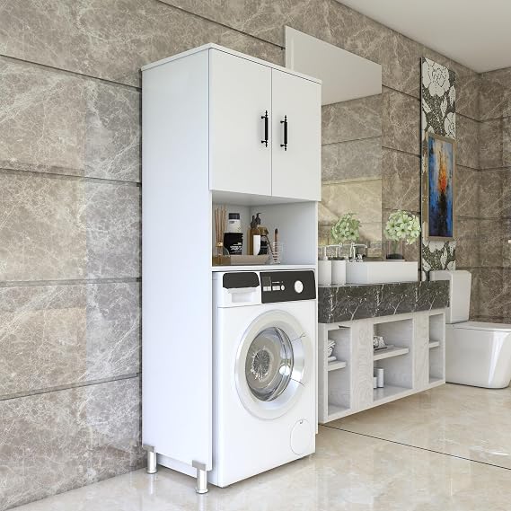 Çok Amaçlı Banyo Çamaşır Makinesi Dolabı