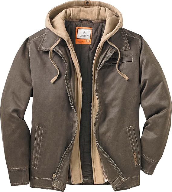 Legendary Whitetails Mens Casual Coat with Hood Waxed Cotton Water Resistant Jacket