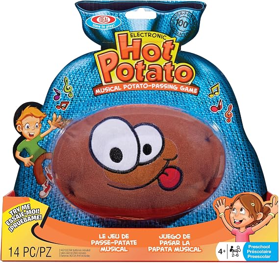 Alex Toys Ideal Hot Potato Electronic Musical Passing Kids Party Game, Dont Get Caught with the Spud When the Music Stops! Ages 4+, 2-6 Players, Brown