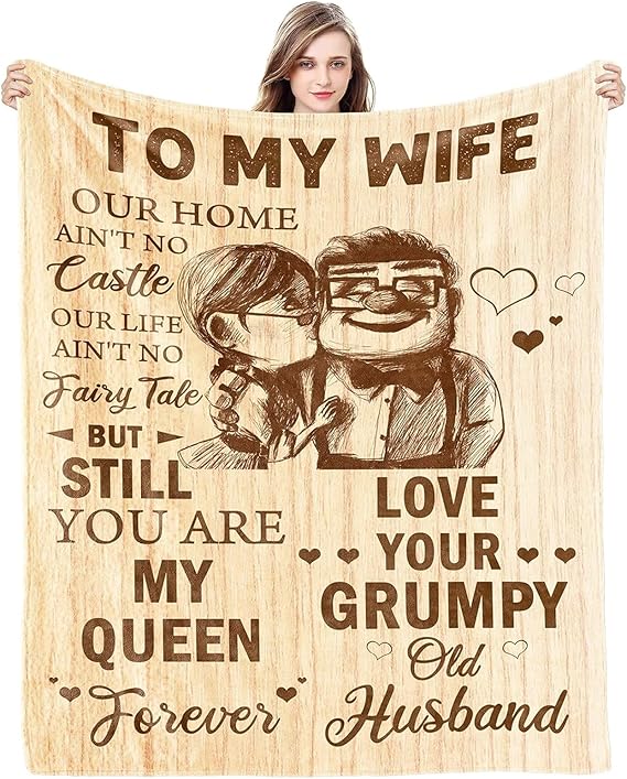 CENSIHER Gift for Wife from Husband to My Wife Blanket Wedding Anniversary Romantic Gifts for Women | Birthday Christmas Valentine's Mother's Day Blanket Healing Thoughts Presents for Her