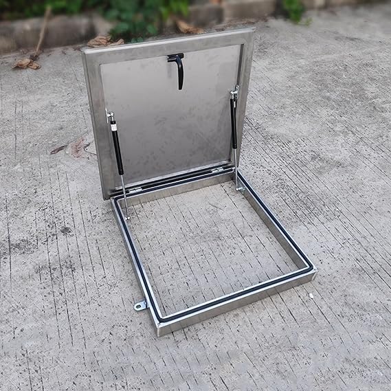 Roof Hatch Stainless Steel Roof Access Hatch Door for Attic, Outdoor Rooftop Maintenance Egress Cover, Commercial Manhole/Cellars/Well Covers(100x60cm (39.4x23.6in))