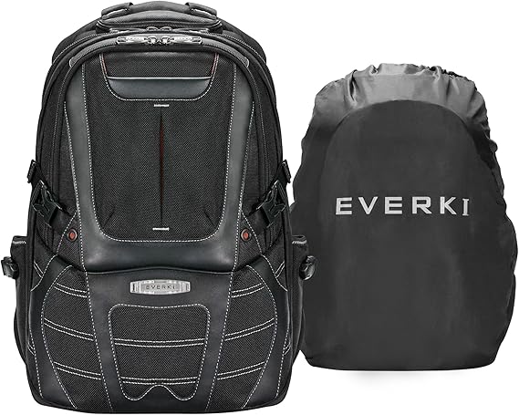 EVERKI Concept 2 Professional Laptop Backpack Travel Backpack for Men, Laptop Bag Fits 17.3-Inch 30L Durable Business Back Pack with Ballistic Nylon & Leather Black (EKP133B)