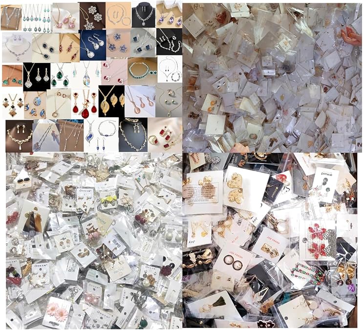 CcacHe 30PCS or Pairs Mystery Grab Bag of Mixed Jewelry, Chakra Bohemian Vintage Style and Trendy Fashion Style, Including Earrings Rings Necklaces or Bracelets, Random Picked Gift Packs MEH