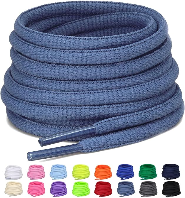 2 Pairs 6mm Oval Shoe Laces for Trainers, Shoelaces for Sneakers