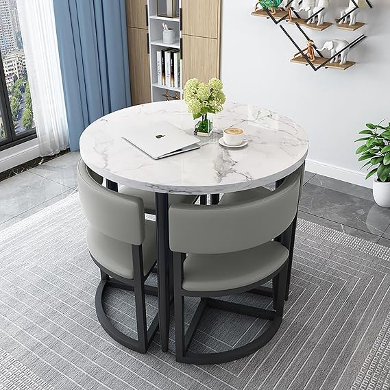 Dining Table Set Round Table And Chairs Dining Table Set For 4 Modern Dining Table Set For 4 Modern Kitchen Table Suitable For Living Room Reception Room Desk Hotel Business Negotiation Table 80*75cm