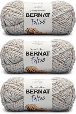 Bernat Felted Cloudy Sky Fleck Yarn - 3 Pack of 9.2oz260g - Blended Fiber - #6 Super Bulky - 249 Yards - Knitting, Crocheting & Crafts