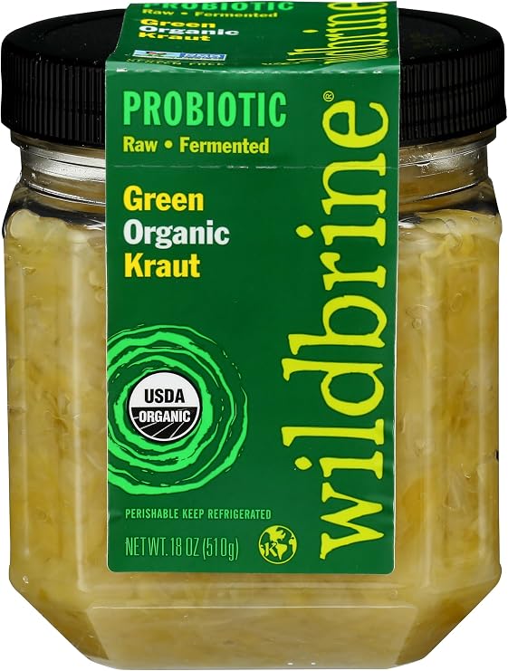 Wildbrine Organic Green Sauerkraut 18 oz Jar
