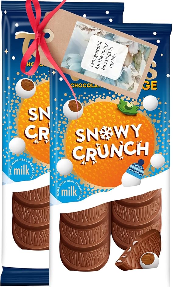 Chocolate Bar Bundle With Chocolate Orange Snowy Crunch Bars (2 Pack) - By Oerich Gift