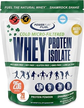 Cold Micro-Filtered Whey Protein Isolate Powder, Shamrock Shake 2LB - Grass-Fed, Gluten-Free & Keto-Friendly, Low Lactose - Post Workout Fitness & Nutrition for Muscle Recovery