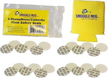 Smuggle Mug Shampoo, Umbrella & Sunscreen Flask Lid Seals | 24-Pack 24mm | Leak-Proof | Keep Your Hidden Beverages Secure | Perfect Cruise Companion