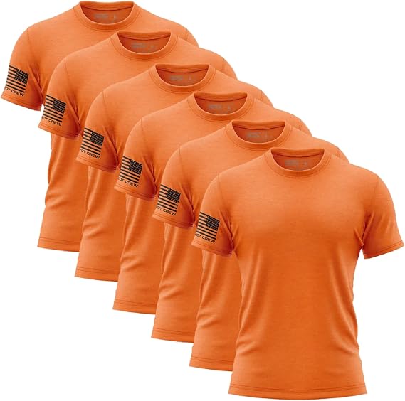 Patriot Crew Men's 6 Pack High-Vis Safety Fresh T-Shirt, American Graphic Tee, Patriotic, USA & Freedom Style Shirt