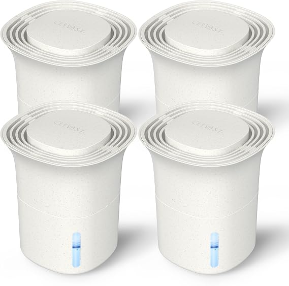 CLEVAST Refillable Moisture Absorber Boxes, 4 Pack 12.5 oz Reusable Dehumidifier for Closet, Bathroom & Wardrobe, Removes Excess Moisture, Odor & Humidity