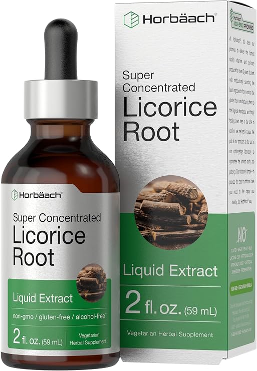 Horbaach Licorice Root Extract | 2 fl oz | Alcohol Free Tincture | Vegetarian Liquid Supplement | Non-GMO & Gluten Free