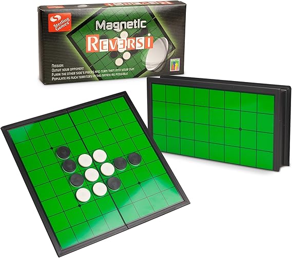 Sterling Games Othello Reversi Strategy Board Game 9.75 Inch Board with Folding Magnetic Board and Pieces for Home and Travel