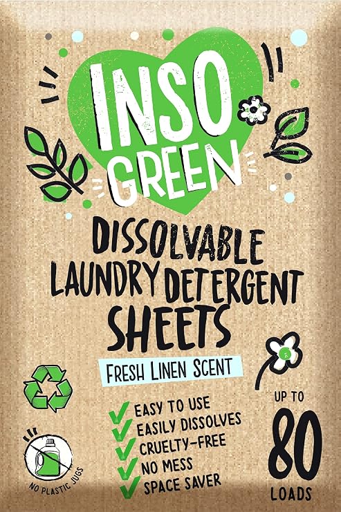 Eco Laundry Detergent Sheets - 80 Loads Laundry Sheets Detergent - 40 No Plastic Jug Washer Soap Sheet - No Mess & Space-Saving Travel Friendly Laundry Detergent