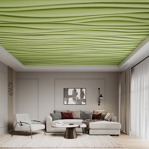Natures Flow Ceiling Decor Film - PVC Stretch Ceiling Background- Room Covering Kit, DIY Installation for Modern over Design Film Size 5'3'' * 8'11''