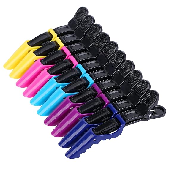 HH&LL Hair Clips for Women Wide Teeth & Double-Hinged Design Alligator Styling Sectioning Clips of Professional Hair Salon Quality - 10 Pack