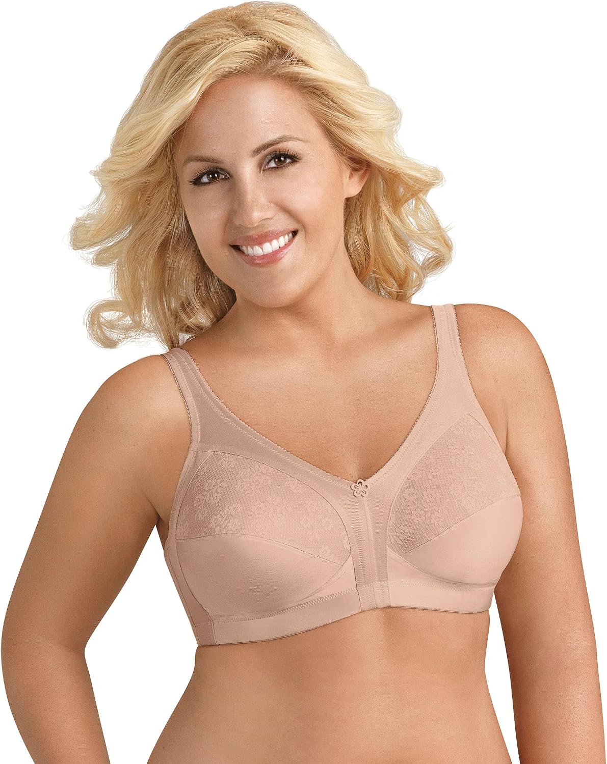 Exquisite Form 5100548 FULLY Slimming Wireless Full-Coverage Bra With Back Closure &amp; Lace
