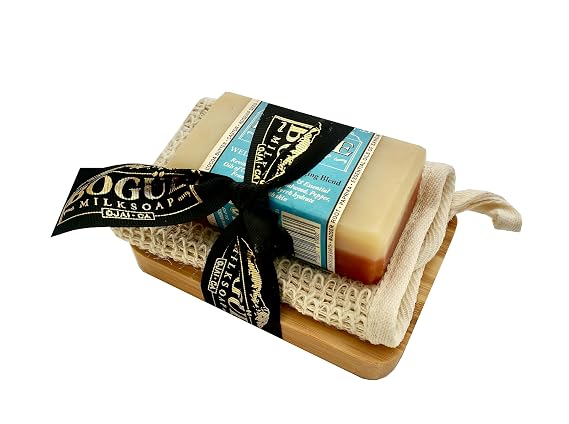 Handmade Goat Milk Soap Giftset- BOGUE No.33 WELLNESS Anti-Aging Blend Revitalizing Rosehip Oil & Essential Oils of Carrot Seed, Sandalwood, Pepper, Frankincense & Myrrh hydrate & smooth skin