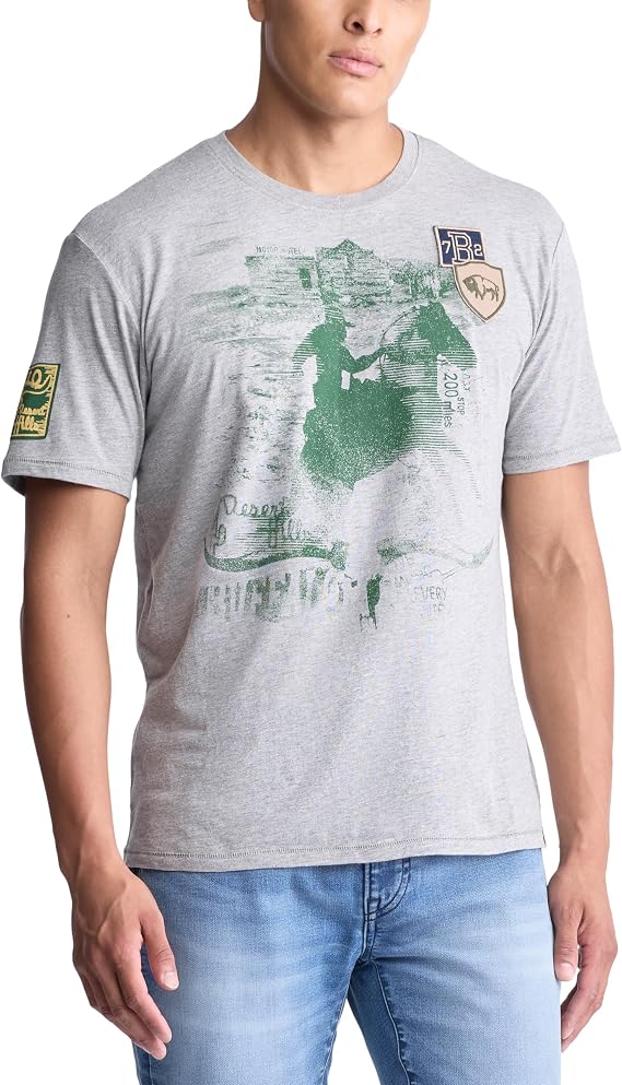 Buffalo David Bitton Mens Short Sleeve Crew Neck Graphic Tee