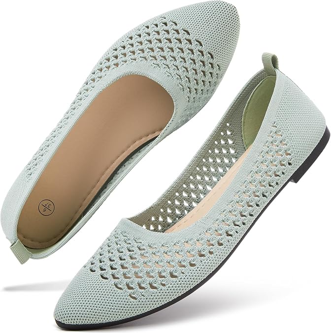 hash bubbie Women's Mesh Flats Shoes Ballet Dress Shoes
