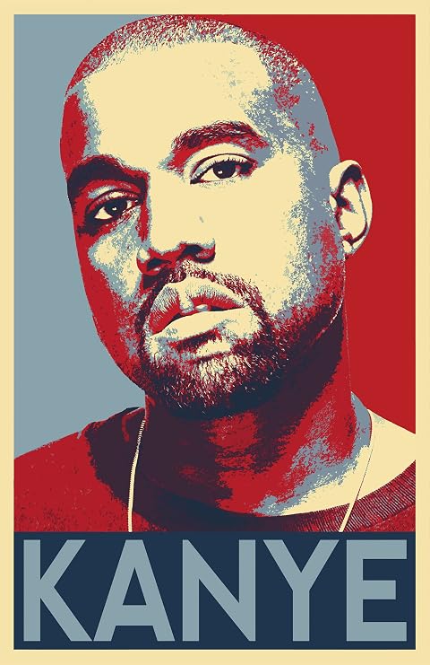Kanye West Illustration - Rapper Musician Rap Hip Hop Yeezy Pop Art Home Decor Poster Print (11x17 inches)