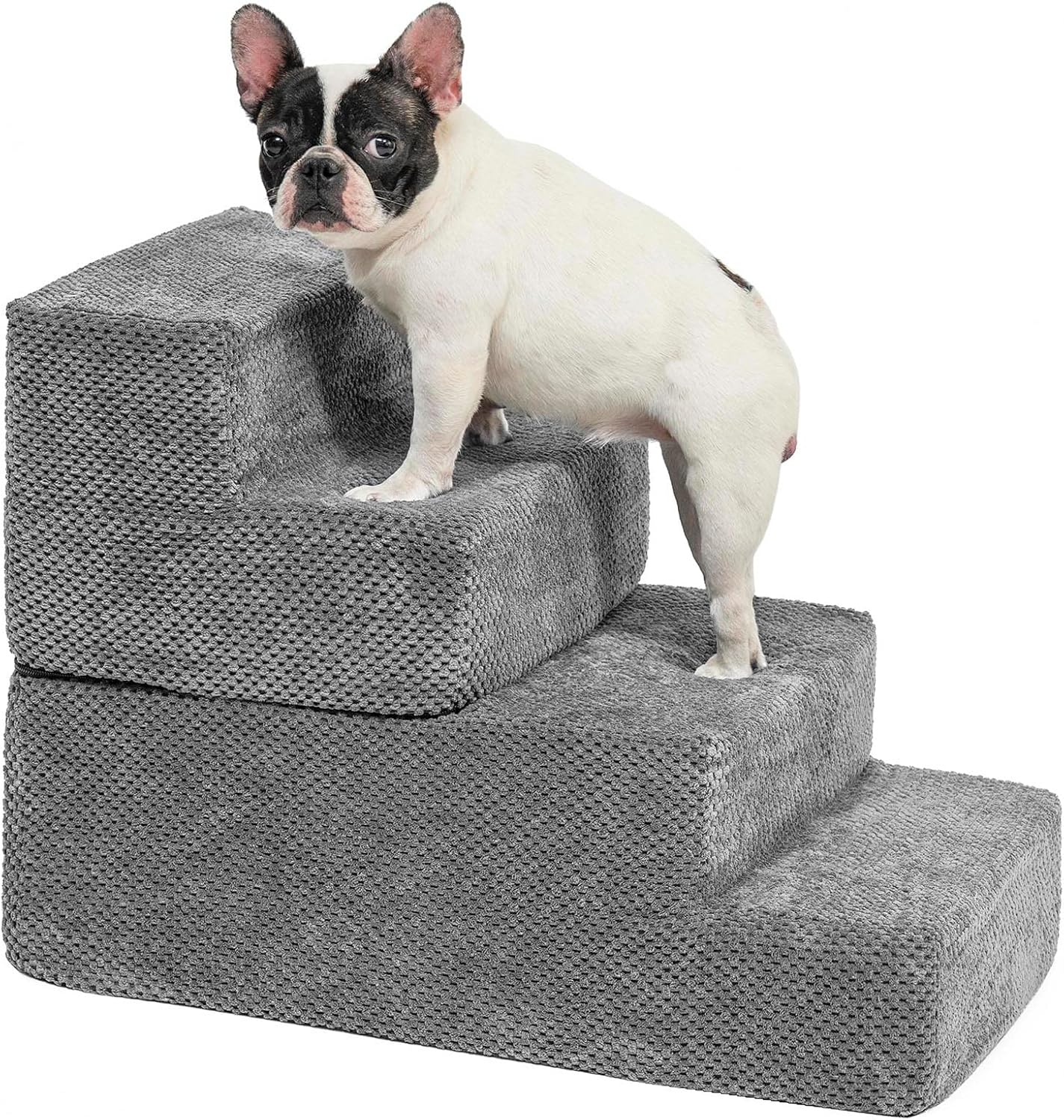 KASSELY Multifunctional Dog Stairs, Removable Pet Stairs, 4 Steps High Quality Dog Stairs Made of Memory Foam with Removable Washable Cover, Sturdy Steps