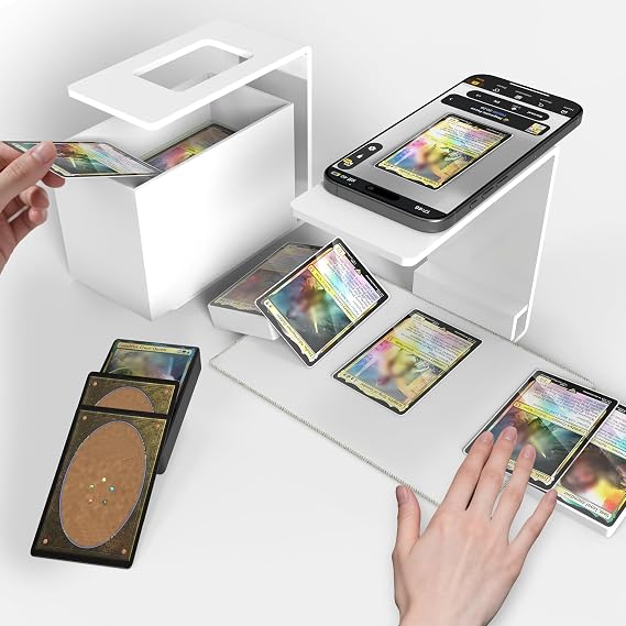 Card Scanner Stand for Trading Cards, MTG & TCG Card Scanner Stand for Fast Scan and Price Check Sleeved and Unsleeved Collectible Cards, Compatible with ManaBox Phone Holder (17")