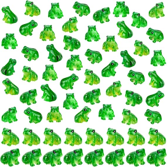120 PCS Mini Resin Frogs Green Frogs Figurines for Model Fairy Garden