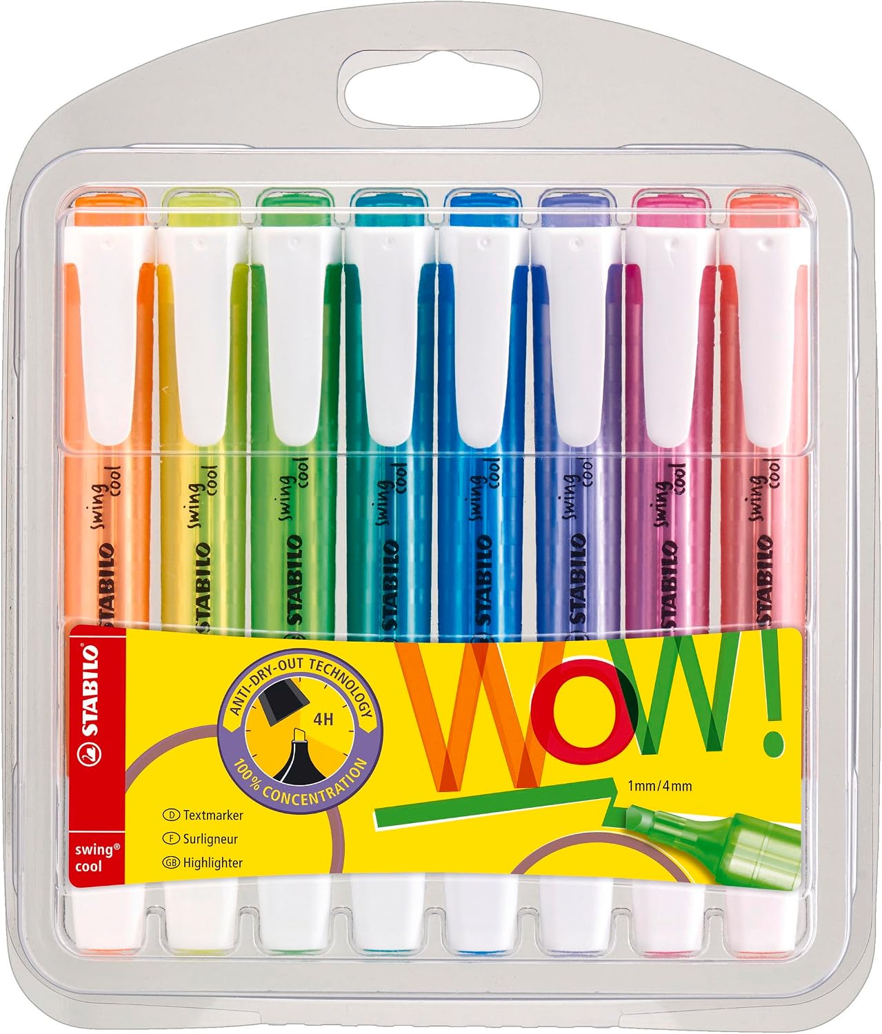 STABILO Swing Cool Phosphorescent Pen - 8-Piece Wallet in Various Colors