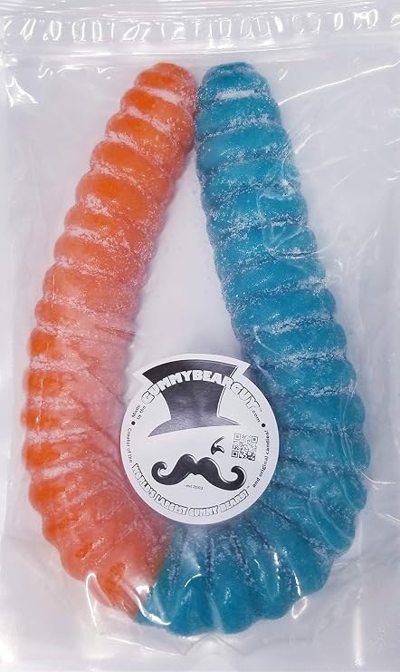 The Gummy Bear Guy | SOUR World's Largest Gummy Worm | Blue Raspberry/Orange