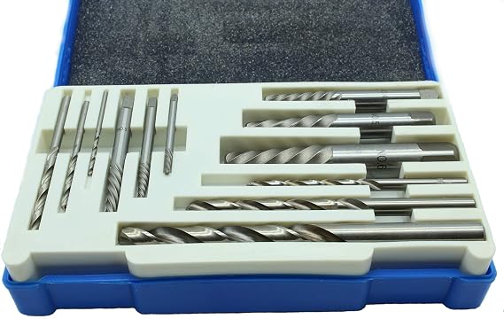 TEMO 12p Screw Extractor Damaged Broken Bolt Removal Set Kit Drill Easy Out