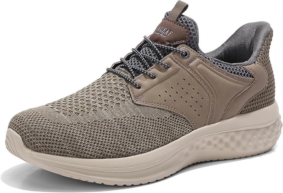 ANALEAF Men's Slip-On Trainers Hands-Free Lightweight Casual Walking Shoes | Stretch Collar, Abrasion-Resistant Knit, Stable Traction Outsole