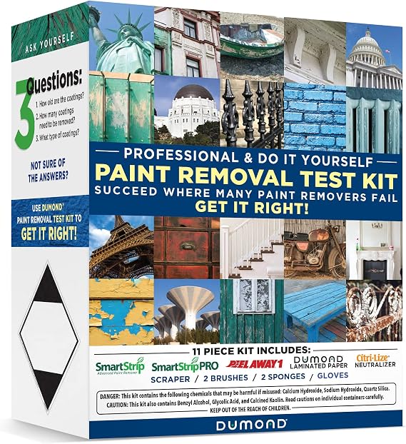 Complete Paint Removal Test Kit - Find the Right Paint Remover for Your Project - Kit Includes 8oz Samples of Peel Away 1, Smart Strip Advanced, Smart Strip PRO, Laminated Paper & Accessories