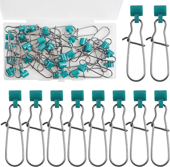 Fishing Sinker Slides High-Strength Braid Line Sinker Sliders with Duo-Lock Snap Saltwater Heavy Duty Sinker Weights Connector for Catfish Striper Surf Fishing Rig