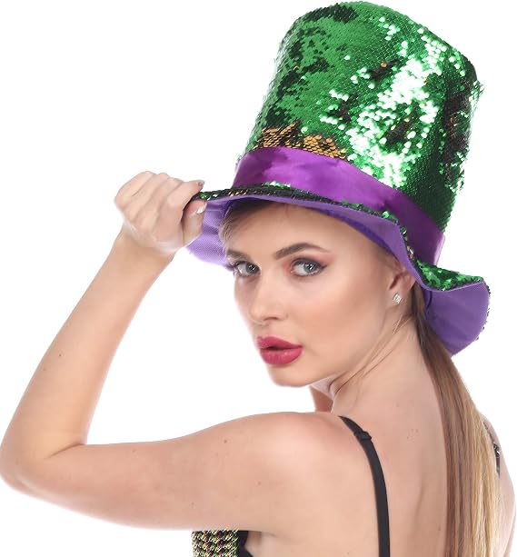 Arsimus Mardi Gras Reversible Sequins Hat