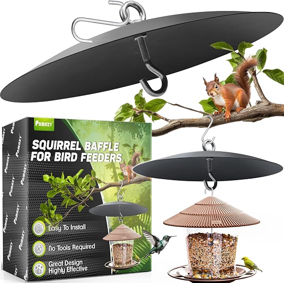 Solid Metal 16 Squirrel Baffle for Bird Feeder Hang Mount Squirrel Guard