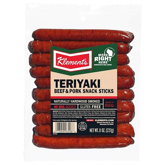 Klement's Snack Sticks, Teriyaki, 8 Ounce