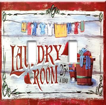 Art Plates - Laundry Room Switch Plate - Double Toggle