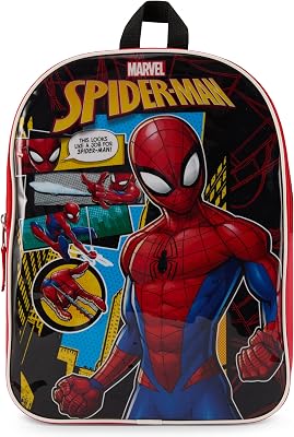 Marvel Spiderman Backpack for Boys & Toddlers - Miles Morales Bookbag for Kids Ages 3-7 - Spider Man Backpack with Padded Straps and Zip Compartment - Miles Morales Back Pack - 15